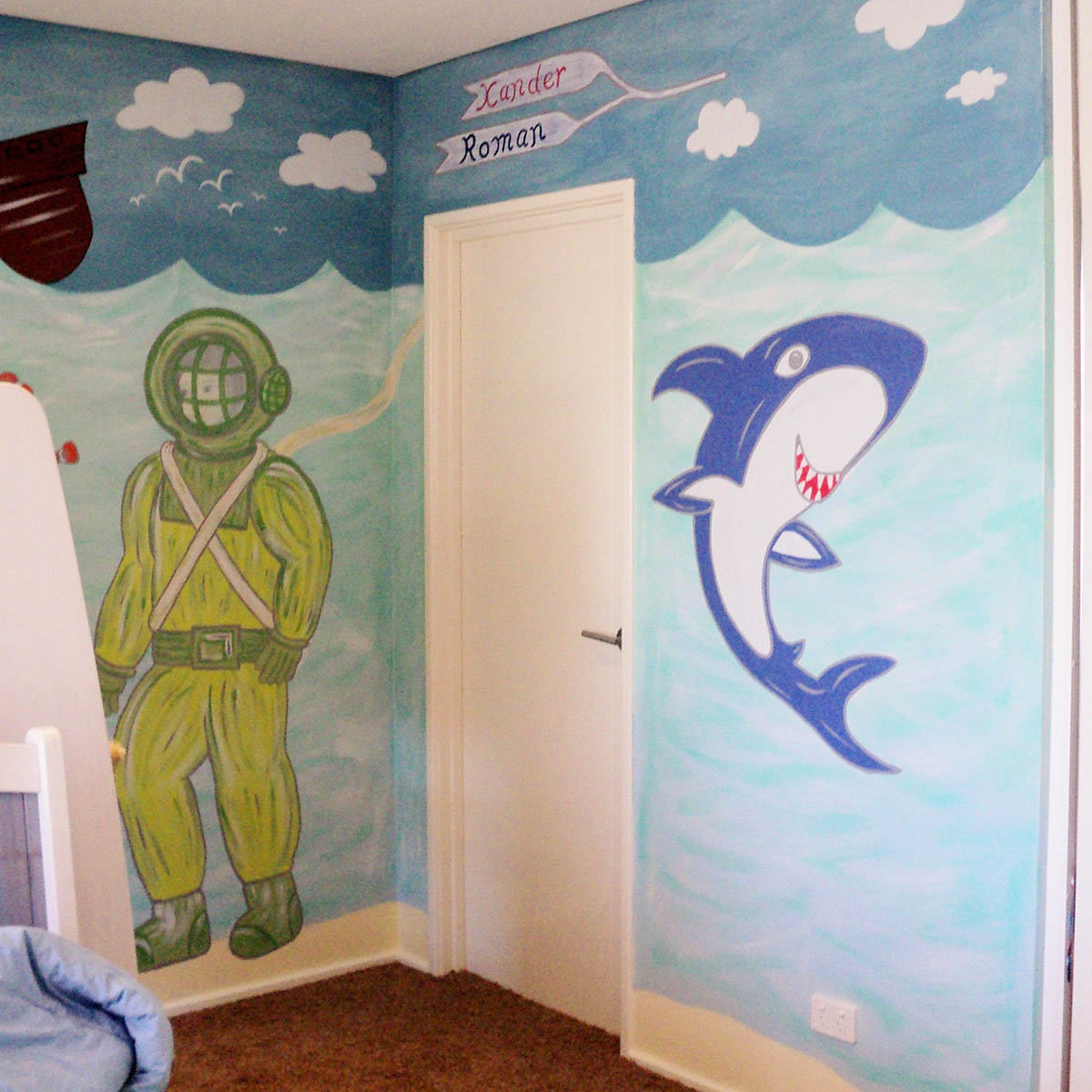 Boys marine wall mural