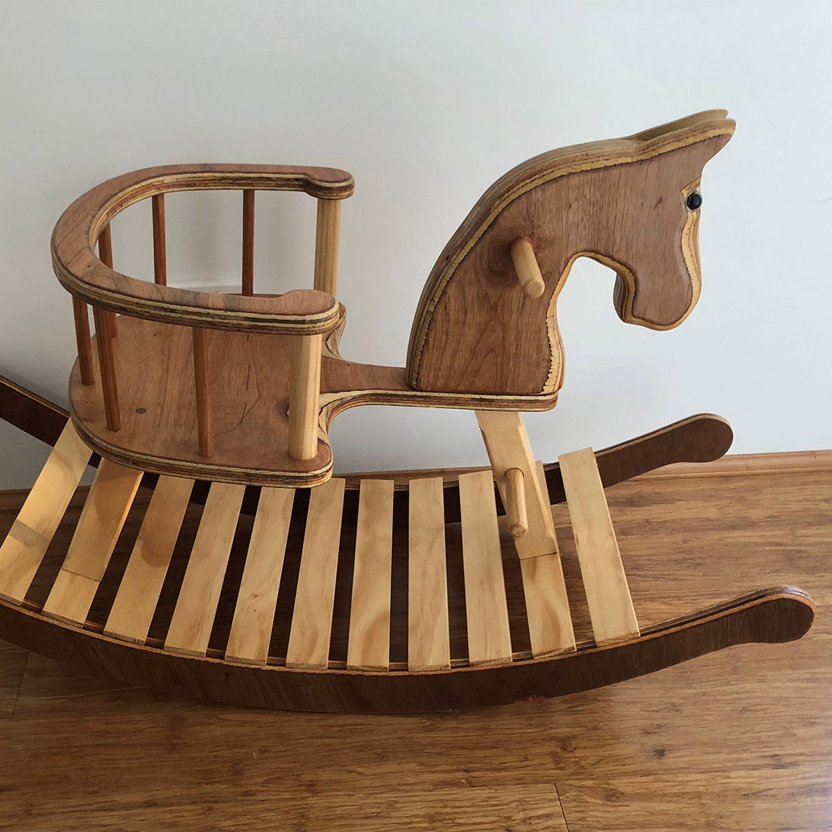 handmade rocking horse with seat