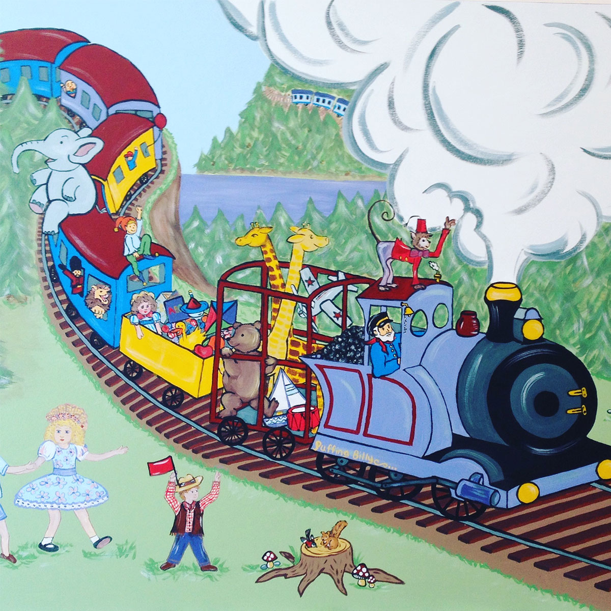 Train mural theme