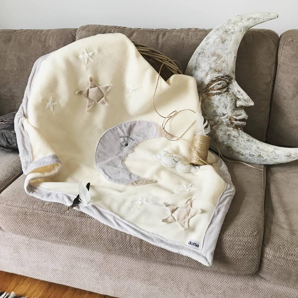 Minky blanket with moon design